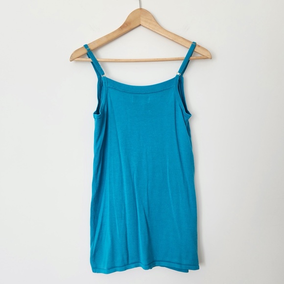 Y2K Guess Silk Tank Top Small Teal Blueโ Braided Drawstring Mermaid Aquamarine - Picture 11 of 15